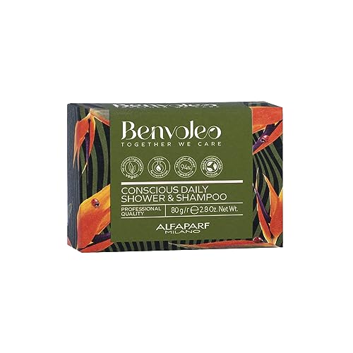 8022297144726 - ALFAPARF MILANO BENVOLEO CONSCIOUS DAILY SHOWER AND SHAMPOO BAR FOR ALL HAIR TYPES - CLEAN, VEGAN, SUSTAINABLE HAIR CARE - 3 IN 1 SOLID SHAMPOO - HAIR, FACE, BODY - NATURAL INGREDIENTS - 2.8 OZ.