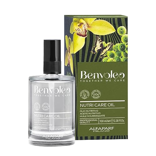 8022297144870 - ALFAPARF MILANO BENVOLEO NUTRI CARE OIL FOR ALL HAIR TYPES - CLEAN, VEGAN, SUSTAINABLE HAIR CARE - SULFATE AND PARAFFIN FREE - ADDS SHINE AND HYDRATION - NOURISHES AND ILLUMINATES - 3.38 FL. OZ.