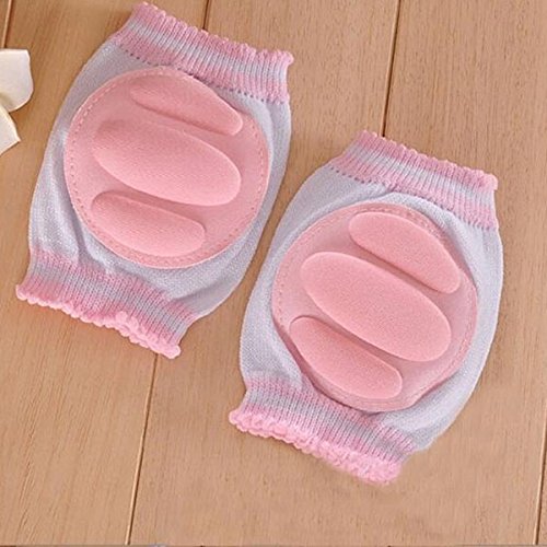 0802246643566 - 1 PAIR KIDS SAFETY CRAWLING ELBOW CUSHION BABY KNEE PADS PROTECTOR INFANTS TODDLERS LEG WARMERS KNEECAP (PINK)