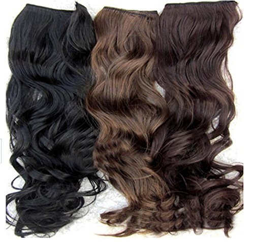 0802251796127 - ESSENTIAL 2015 NEW FASHION ONE PIECE LONG CURL/CURLY/WAVY HAIR EXTENSIONS CURL HAIRPIECE DARK BROWN