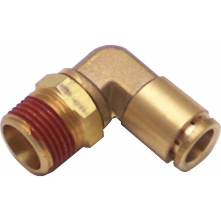0802269010215 - 3/8 NPT MALE TO 3/8 PUSH TUBE ELBOW AIR FITTING 2 DIN 9 INCH AUTO A BODY