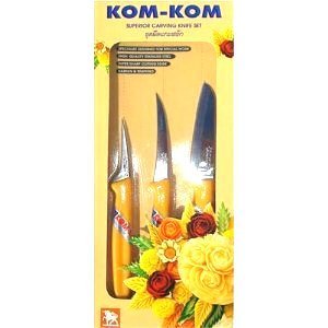 0802289037278 - KOM KOM SUPERIOR STAINLESS STEEL CARVING KNIFE SET FOR FRUIT AND VEGETABLE THAILAND PRODUCT