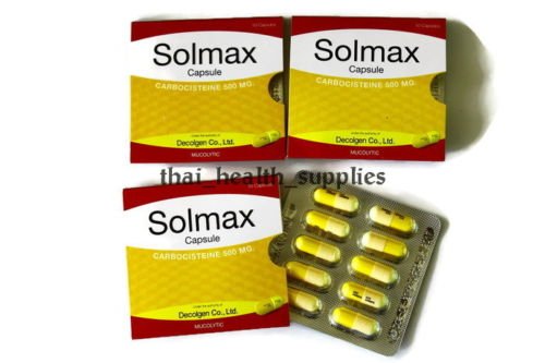 0802298317637 - 3 PACKS 10 CAPSULES SOLMAX RELIEF OF COUGH ACUTE CHRONIC BRONCHITIS, ASTHMA, EMPHYSEMA