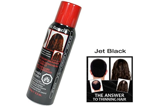 0802403203862 - JET BLACK JEROME RUSSELL SPRAY ON HAIR COLOR THICKENER (EASILY COVERS UP LIGHT TO MEDIUM BALD SPOTS, HIDES GRAY, AND MAKES HAIR LOOK FULLER) - SIZE 3.5 OZ