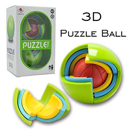 0802465323713 - CUTE SUNLIGHT SPHERICAL JIGSAW 3D DIY PUZZLE BALL GAME TOY FOR KIDS