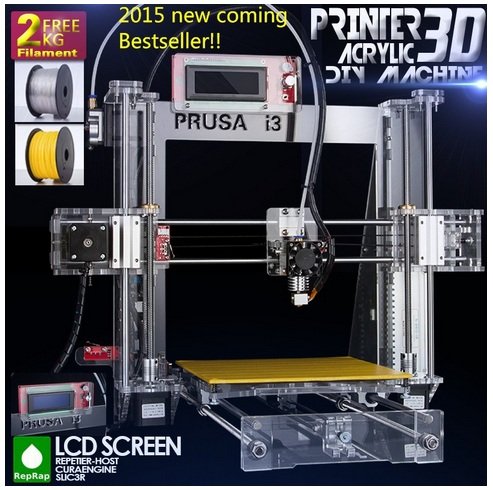0802470785254 - 2015 UPGRADED QUALITY HIGH PRECISION REPRAP PRUSA I3 DIY 3D PRINTER KIT WITH 2 ROLLS FILAMENT 8GB SD CARD AND LCD FOR FREE