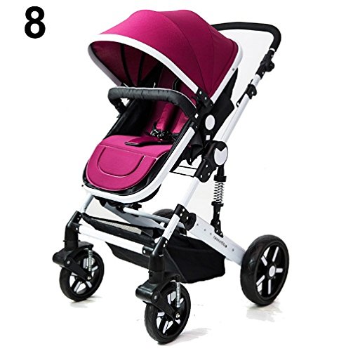 0802490380002 - PORTABLE BABY STROLLER FOLDING BABY PRAM ANTI-ULTRA LIGHT INFANT PUSHCHAIR FASHION KIDS CARRIAGE 12 COLORS (COLOR 8)