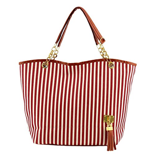 0802596360076 - WOMEN PU LEATHER TOTE SHOULDER BAGS HOBO HANDBAGS SATCHEL MESSENGER BAG PURSE GO, ADDITIONAL SMALL BAG TO PUT YOUR SMALL ITEMS OR COINS IN IT.(ฺฺRED)