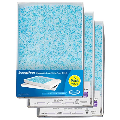 0802710322324 - PETSAFE SCOOPFREE SELF-CLEANING CAT LITTER BOX TRAY REFILLS WITH PREMIUM BLUE NON-CLUMPING CRYSTALS - 3 PACK