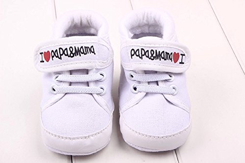 0802956890878 - NEW WHITE I LOVE DAD AND MOM NEWBORN CANVAS SHOES LOVELY BABY BOYS AND GIRLS FIRST WALKER SOFT INSOLE PREWALKER HOT ON SALE (3, WHITE)