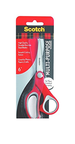0803105845343 - MULTI-PURPOSE- 3M SCISSORS SCOTCH 6 STRAIGHT CUT ,SMOOTH CUTTING ACTION(SEND YOU HAPPINESS) (6'')