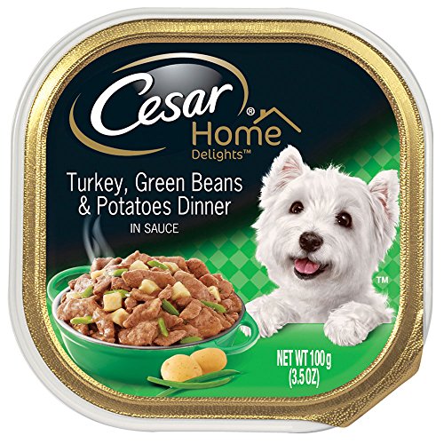 0803285944607 - CESAR HOME DELIGHTS TURKEY, GREEN BEANS & POTATOES DINNER DOG FOOD TRAYS 3.5 OZ. (PACK OF 24)