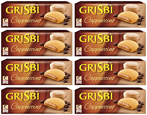 8033102690055 - VICENZI: GRISBI CAPPUCCINO ITALIAN SHORTCRUST BISCUITS FILLED WITH CAPPUCCINO CREAM - 5.3 OUNCES (150G) PACKAGE (PACK OF 8)