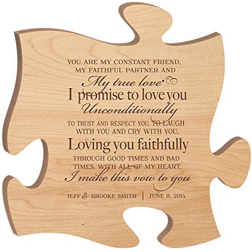 0803422606603 - PERSONALIZED WEDDING GIFTS FOR BRIDE AND GROOM MY TRUE LOVE I PROMISE TO LOVE YOU UNCONDITIONALLY MADE IN USA WALL ART EXCLUSIVELY FROM DAYSPRING MILESTONES (MAPLE)