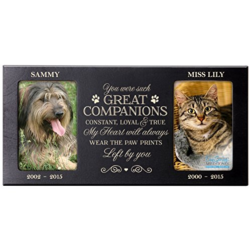 0803422628605 - PERSONALIZED PET MEMORIAL GIFT, SYMPATHY PHOTO FRAME, YOU WERE SUCH GREAT COMPANIONS LOYAL AND TRUE, CUSTOM FRAME BY DAYSPRING MILESTONES USA MADE HOLDS TWO 4X6 PHOTOS (BLACK)