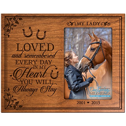 0803422630820 - PERSONALIZED PET MEMORIAL GIFT, SYMPATHY PHOTO FRAME, LOVED AND REMEMBERED EVERY DAY IN MY HEART YOU WILL ALWAYS STAY , CUSTOM FRAME HOLDS 4X6 PHOTO BY DAYSPRING MILESTONES USA MADE (CHERRY)
