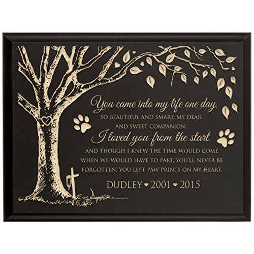 0803422638604 - PERSONALIZED PET MEMORIAL GIFT, SYMPATHY WALL PLAQUE, YOU CAME INTO MY LIFE ONE DAY SO BEAUTIFUL AND SMART, CUSTOM ENGRAVED PLAQUE MEASURES 6X8 BY DAYSPRING MILESTONE USA MADE (BLACK)