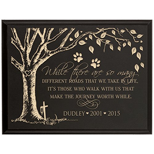 0803422638628 - PERSONALIZED PET MEMORIAL GIFT, SYMPATHY WALL PLAQUE, WHILE THERE ARE SO MANY DIFFERENT ROADS THAT WE WILL TAKE, CUSTOM ENGRAVED PLAQUE MEASURES 6X8 BY DAYSPRING MILESTONE USA MADE (BLACK)