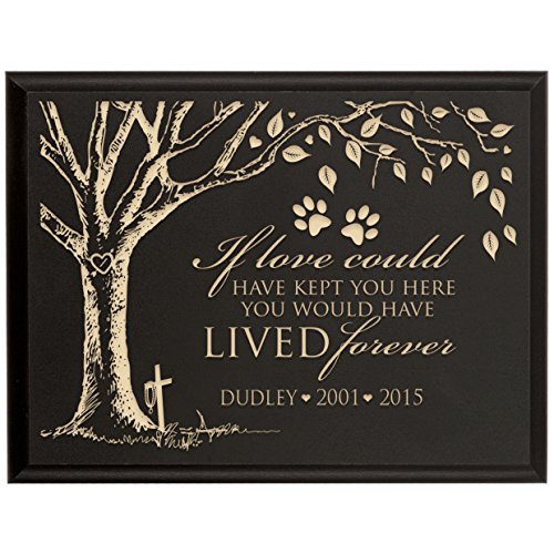 0803422638703 - PERSONALIZED PET MEMORIAL GIFT, SYMPATHY WALL PLAQUE, IF LOVE COULD HAVE KEPT YOU HERE YOU WOULD HAVE LIVED FOREVER, CUSTOM ENGRAVED PLAQUE MEASURES 6X8 BY DAYSPRING MILESTONE USA MADE (BLACK)