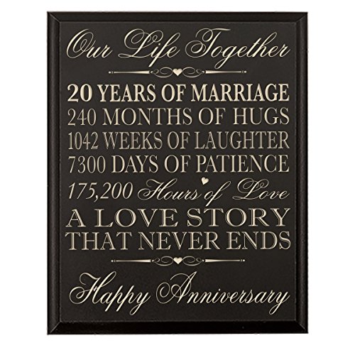 0803422640669 - 20TH WEDDING ANNIVERSARY WALL PLAQUE GIFTS FOR COUPLE, 20TH ANNIVERSARY GIFTS FOR HER,20TH WEDDING ANNIVERSARY GIFTS FOR HIM SPECIAL DATES TO REMEMBER 12 W X 15 H BY DAYSPRING MILESTONES (BLACK)