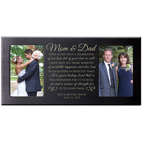 0803422641970 - PERSONALIZED PARENT WEDDING GIFTS WEDDING PICTURE FRAME WEDDING GIFT FOR MOM AND DAD THANK YOU GIFTS 16 W X 8 H  EXCLUSIVELY FROM DAYSPRING MILESTONES (BLACK)