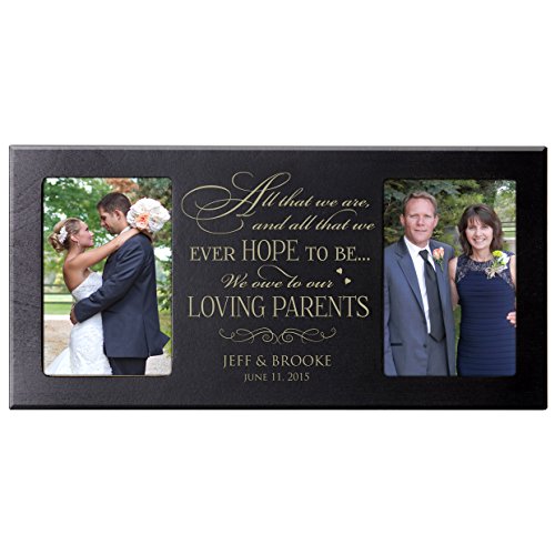 0803422651122 - PERSONALIZED PARENT WEDDING GIFT ,WEDDING PHOTO FRAME, CUSTOM WEDDING GIFT FOR PARENTS MOM AND DAD THANK-YOU GIFT 16 W X 8 H  EXCLUSIVELY FROM DAYSPRING MILESTONES (BLACK)
