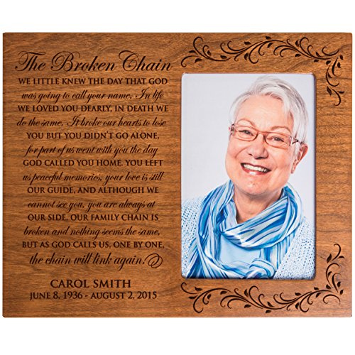 0803422662326 - THE BROKEN CHAIN POEM PERSONALIZED IN LOVING MEMORY CUSTOM CHERRY PHOTO FRAME HOLDS 4X6 PICTURE (CHERRY)