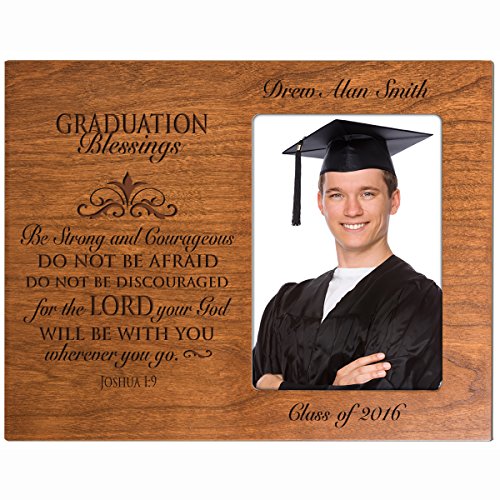0803422667086 - PERSONALIZED GRADUATION GIFTS FOR 2016 GRADUATE IDEAS FOR MEN AND WOMEN CUSTOM WALL CROSS BE STRONG AND COURAGEOUS JOSHUA 1:9 (CHERRY)