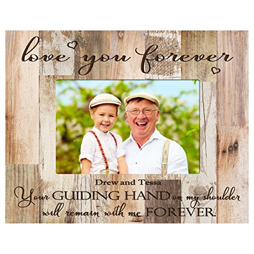 0803422668465 - PERSONALIZED GIFTS FOR DAD ENGRAVED BIRTHDAY GIFTS FOR DAD CUSTOM PICTURE FRAME YOUR GUIDING HAND ON MY SHOULDER WILL REMAIN WITH ME FOREVER (4X6, DARK DISTRESSED FAUX BARN WOOD)
