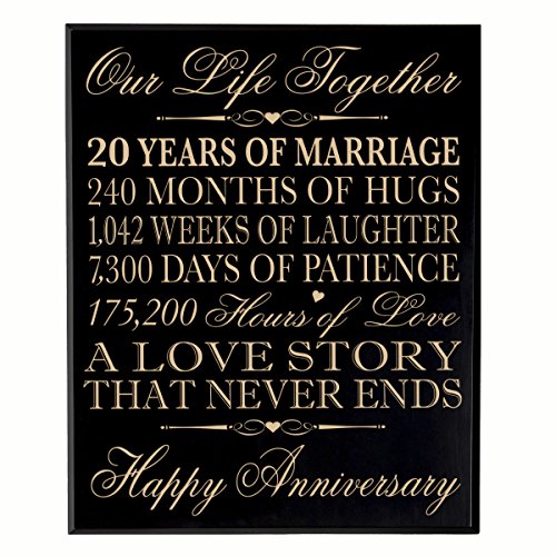 0803422668649 - 20TH WEDDING ANNIVERSARY WALL PLAQUE GIFTS FOR COUPLE, 20TH ANNIVERSARY GIFTS FOR HER, GIFTS FOR HIM SPECIAL DATES TO REMEMBER 12 W X 15 H WALL PLAQUE BY DAYSPRING MILESTONES (BLACK VENEER WOOD)