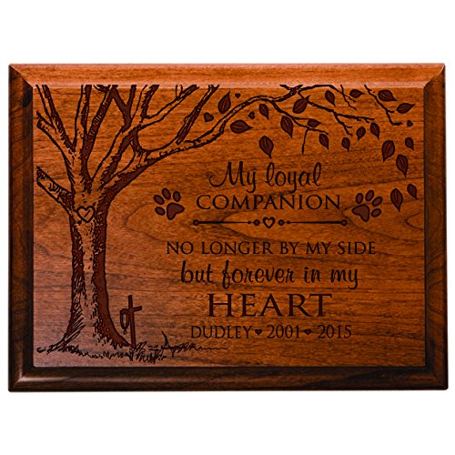 0803422671892 - PERSONALIZED PET MEMORIAL GIFT, SYMPATHY WALL PLAQUE, MY LOYAL COMPANION NO LONGER BY MY SIDE BUT FOREVER IN MY HEART, CUSTOM ENGRAVED 6X8 PLAQUE BY DAYSPRING MILESTONE USA MADE (CHERRY HARDWOOD)