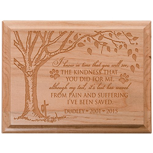 0803422671939 - PERSONALIZED PET MEMORIAL GIFT, SYMPATHY WALL PLAQUE, I KNOW IN TIME THAT YOU WILL SEE THE KINDNESS THAT YOU DID, CUSTOM ENGRAVED PLAQUE MEASURES 6X8 BY DAYSPRING MILESTONE USA MADE (MAPLE HARDWOOD)