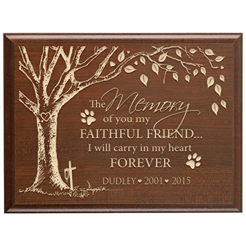 0803422678389 - PERSONALIZED PET MEMORIAL GIFT, SYMPATHY WALL PLAQUE, THE MEMORY OF YOU MY FAITHFUL FRIEND, CUSTOM ENGRAVED PLAQUE MEASURES 6X8 BY DAYSPRING MILESTONE USA MADE (CHERRY)