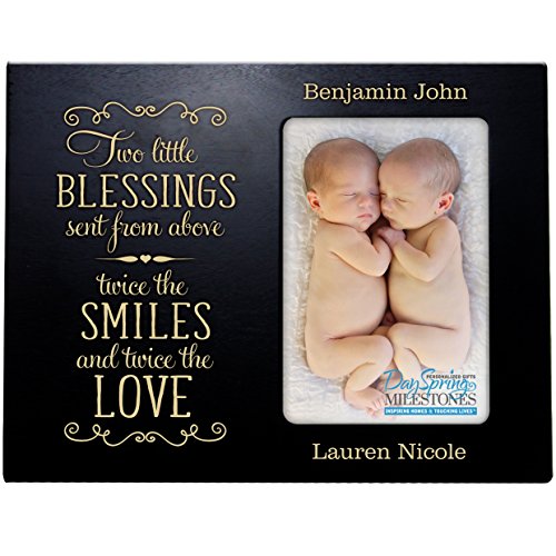 0803422686063 - PERSONALIZED NEW BABY GIFTS FOR TWINS PICTURE FRAME FOR BOYS AND GIRLS CUSTOM ENGRAVED PHOTO FRAME FOR NEW PARENTS NANA,MIMI AND GRANDPARENTS (BLACK)