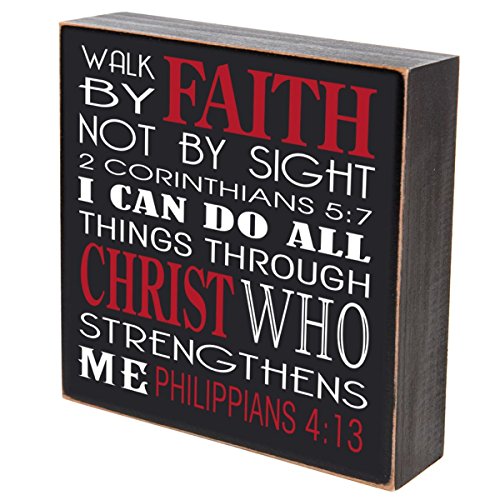 0803422686681 - WALK BY FAITH NOT BY SIGHT I CAN DO ALL THINGS THROUGH CHRIST WEDDING ANNIVERSARY GIFT FOR COUPLE, HOUSEWARMING GIFT IDEAS FOR MR. AND MRS. SHADOW BOX BY DAYSPRING MILESTONES 6X6 (WALK BY FAITH)