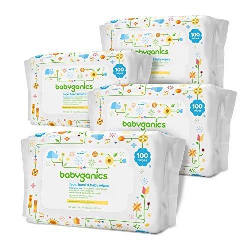 0803611735206 - BABYGANICS FACE, HAND & BABY WIPES, FRAGRANCE FREE, 400 COUNT
