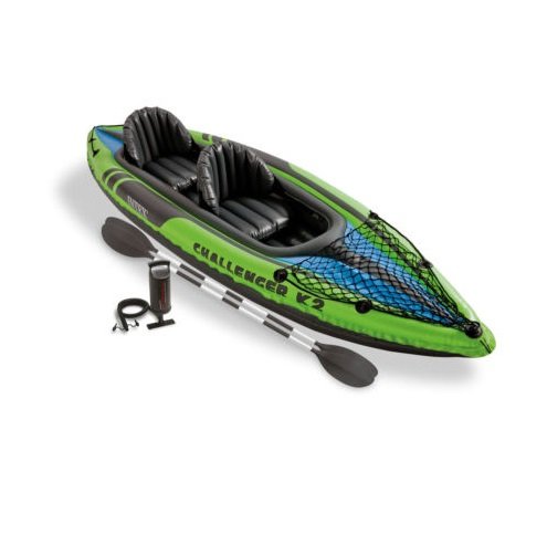 0803623778529 - INTEX CHALLENGER K2 2-PERSON INFLATABLE SPORTY KAYAK + OARS AND PUMP | 68306EP