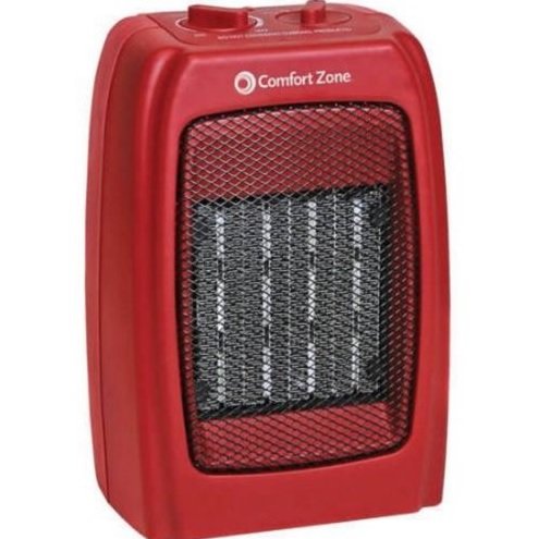 0803627479422 - RED CERAMIC HEATER POWERFUL AND COMPACT PORTABLE DEVICE WITH FAN 1500W 130 SQ FT