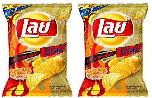 0803804738922 - LAYS ROCK HOT CHILLI SQUID POTATO CHIPS (PACK OF 2 X 2.64 OZ. / 75 G.) SHIP WITH TRACKING NUMBER