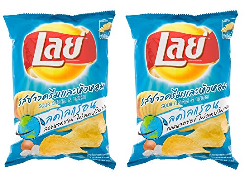 0803804744077 - LAYS CLASSIC SOUR CREAM POTATO CHIPS (PACK OF 2 X 2.64 OZ. / 75 G.) SHIP WITH TRACKING NUMBER