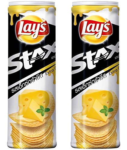 0803804780525 - LAYS STAX EXTRA CHEESE POTATO CHIPS (PACK OF 2 X 3.52 OZ. / 100 G.) SHIP WITH TRACKING NUMBER