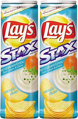0803805492786 - LAYS STAX SOUR CREAM & ONION POTATO CHIPS (PACK OF 2 X 3.52 OZ. / 100 G.) SHIP WITH TRACKING NUMBER