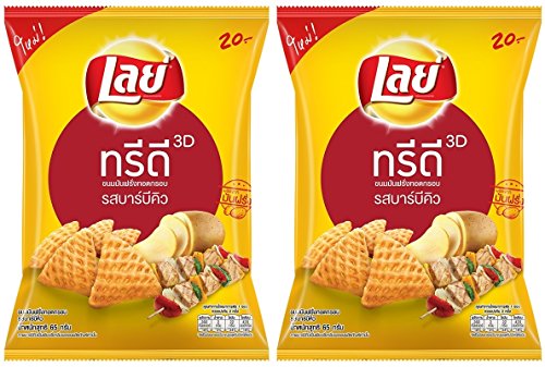 0803805605971 - LAYS 3D BARBECUE BBQ FLAVOR (PACK OF 2 X 2.29 OZ. / 65 G.) SHIP WITH TRACKING NUMBER