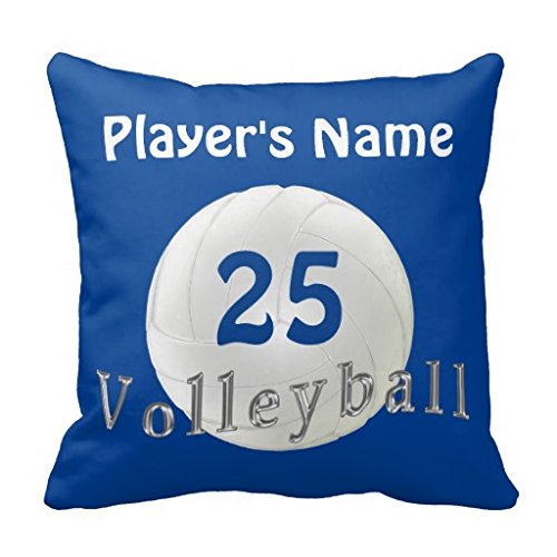 8038444200252 - PERSONALIZED VOLLEYBALL PILLOW CASE 18 * 18 YOUR COLORS TEXT THROW PILLOW CASE 18 * 18
