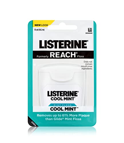 0803954303957 - LISTERINE COOL MINT INTERDENTAL FLOSS FOR A CLEANER, HEALTHIER MOUTH, ORAL CARE, 55 YARDS, 1 PACK