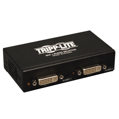 0803982736277 - TRIPP LITE 2-PORT DVI SPLITTER WITH AUDIO AND SIGNAL BOOSTER, SINGLE LINK 1920X1200 AT 60HZ / 1080P (DVI F/2XF)(B116-002A)