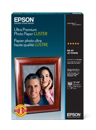 0803982772220 - EPSON ULTRA PREMIUM PHOTO PAPER LUSTER (13X19 INCHES, 50 SHEETS) (S041407)
