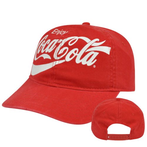 0804371533859 - COCA-COLA MEN'S ADJUSTABLE CAP IN WASHED TWILL, RED, ONE SIZE
