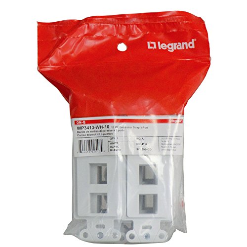 0804428025474 - ON-Q/LEGRAND WP3413WH10 3 PORT CONTRACTOR DECORATOR STRAP (PACK OF 10), WHITE