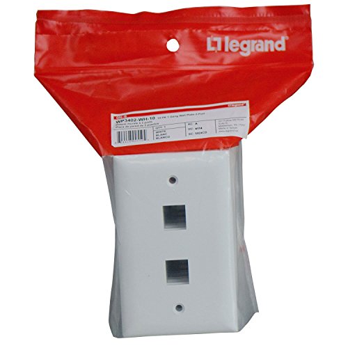 0804428025504 - ON-Q/LEGRAND WP3402WH10 2 PORT CONTRACTOR SINGLE GANG WALL PLATE (PACK OF 10), WHITE